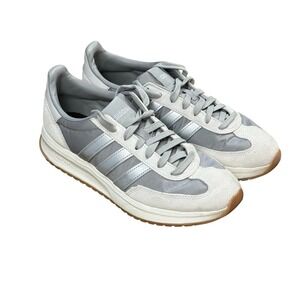 Adidas Cloudfoam Grey Silver Suede Nylon Sneakers JH7321 Womens 9 Low Top Shoes